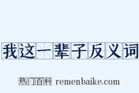 我这一辈子反义词是什么意思的图片